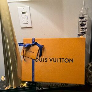 Louis Vuitton Bright Orange Box with Navy Ribbon
